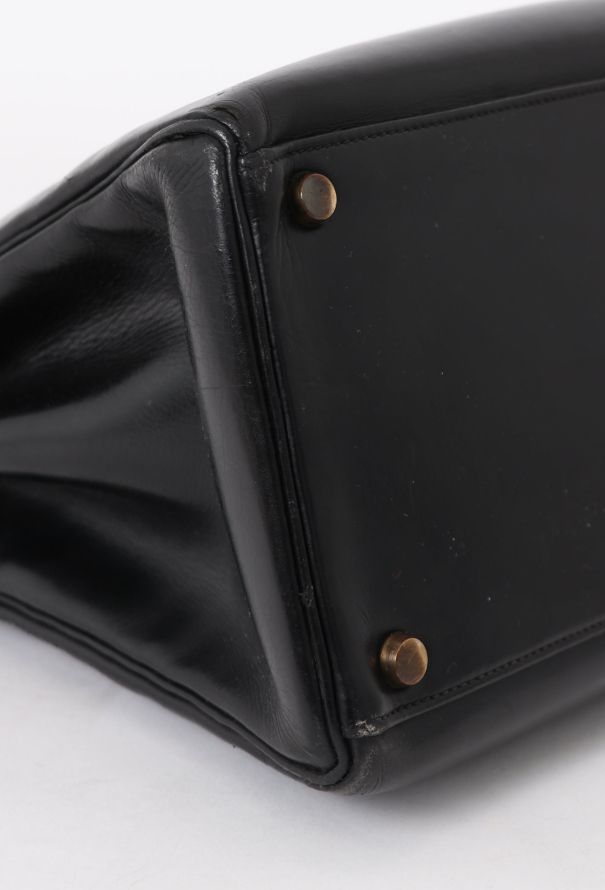 Hermès Vintage Black Box Kelly Retourné 35 - 10
