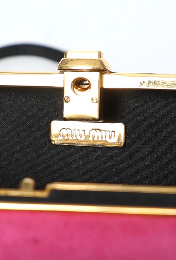 Miu Miu 2008 Striped Suede Minaudière Clutch - 14