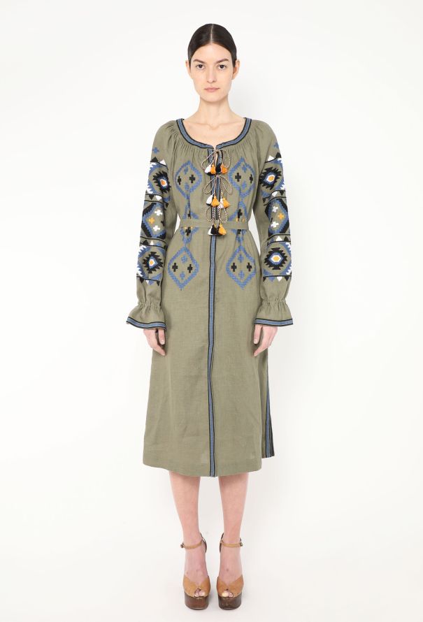 Vita Kin Embroidered Belted Linen Tassel Tunic - 3 Vita Kin Embroidered Belted Linen Tassel Tunic - 3