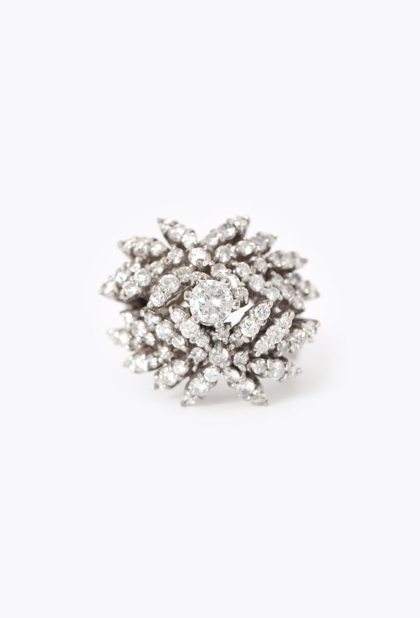 Vintage Fine Jewelry 14k White Gold & 1.9 Carats Diamond Ring - 1