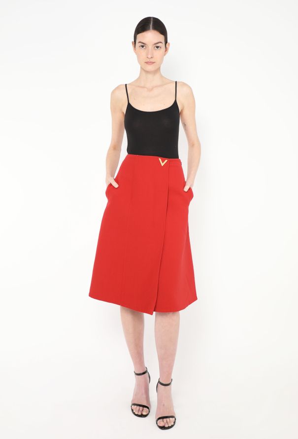 Valentino 2019 Flared Wrap Skirt - 1