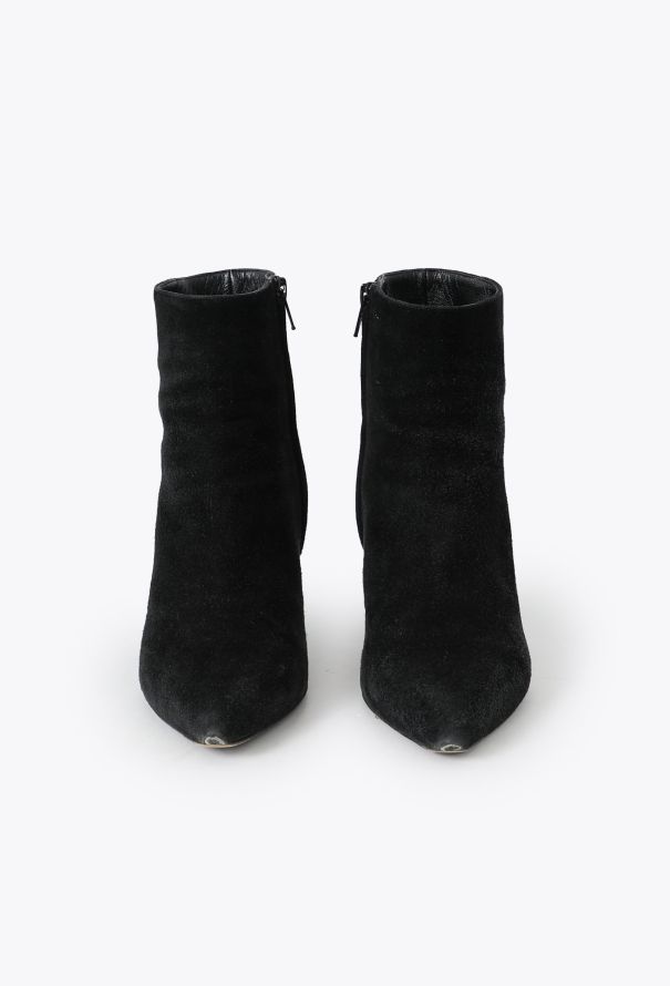 Saint Laurent Suede Stiletto Ankle Boots - 2