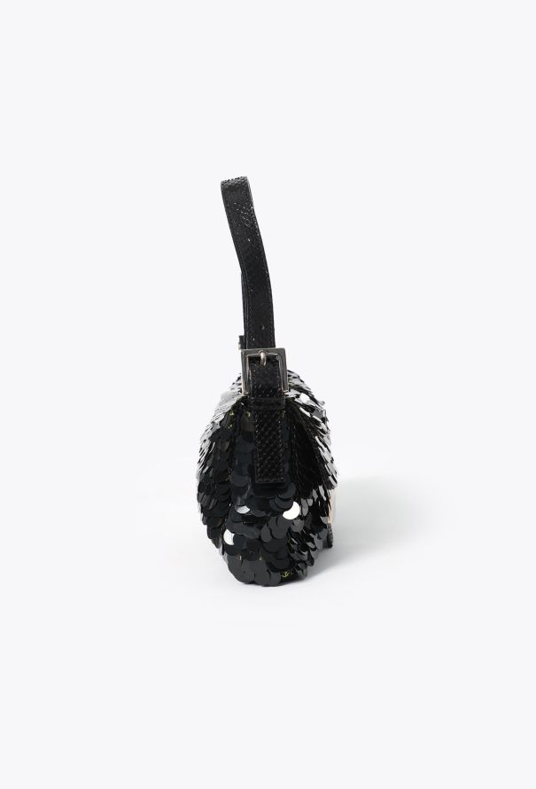 Fendi Vintage Sequin & Python Baguette Bag - 4