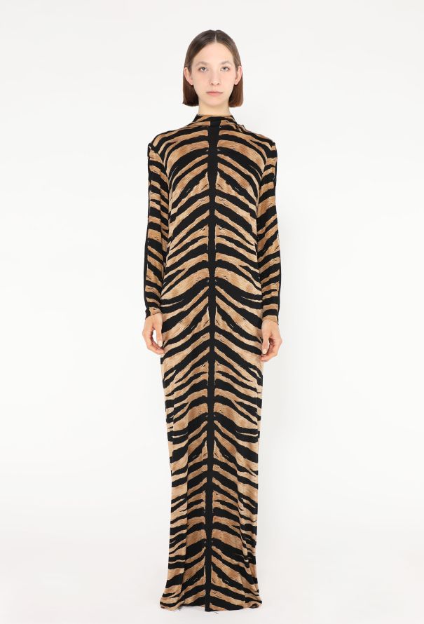 '70s Tiger Printed Overlay Dress - 1