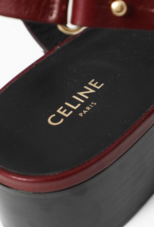 Céline 2023 Leather Triomphe Sandals Burgundy  red - 6 Céline 2023 Leather Triomphe Sandals Burgundy  red - 6