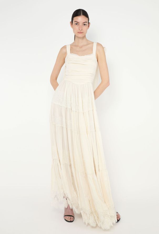 Dolce & Gabbana STUNNING Chantilly Trim Crêpe Gown - 1