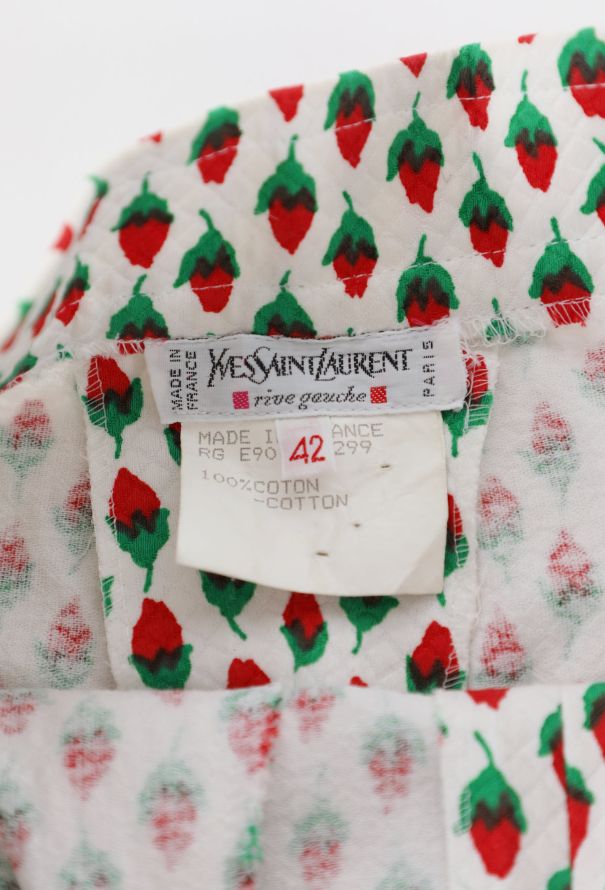 Saint Laurent S/S 1990 Floral Print Cotton Trousers - 6