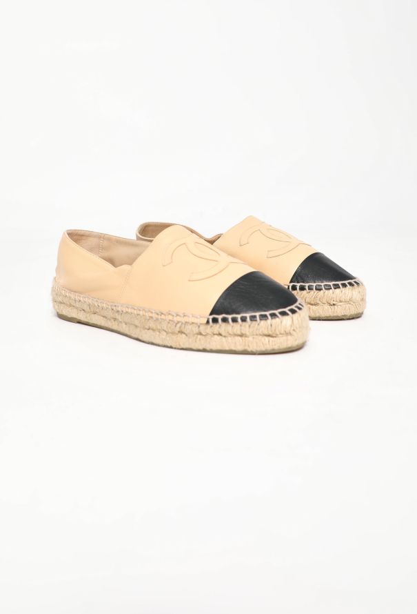 Chanel Bicolor 'CC' Leather Espadrilles - 2 Chanel Bicolor 'CC' Leather Espadrilles - 2
