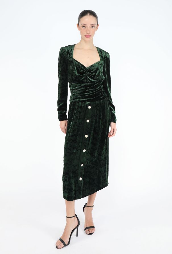 Dior Haute Couture Fall 1984 Velvet Empire Dress - 4