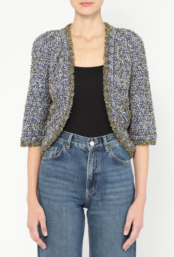 Chanel Frayed Lamé Tweed Bolero - 1