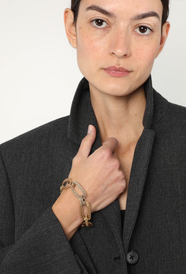 Vintage Fine Jewelry 1960s 18k Gold Braided Chainlink Bracelet - 2