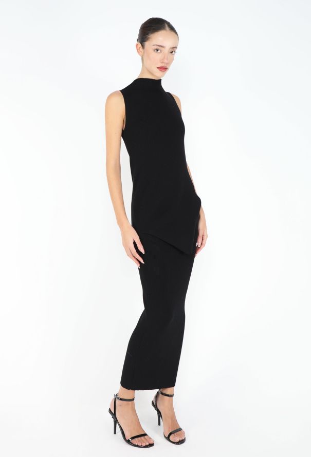 Rick Owens 2024 Asymmetrical Ribbed Dress - 2
