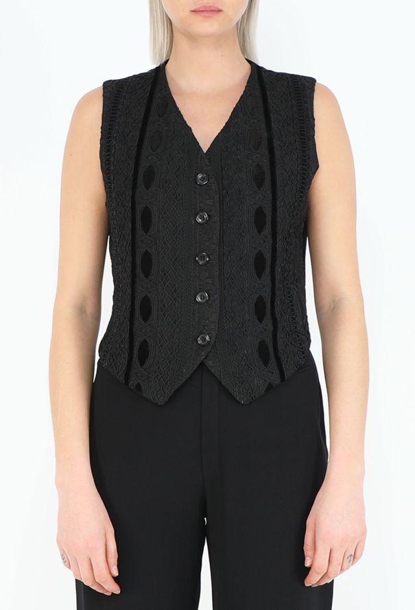 Jil Sander Vintage Embroidered Jacquard Vest - 1