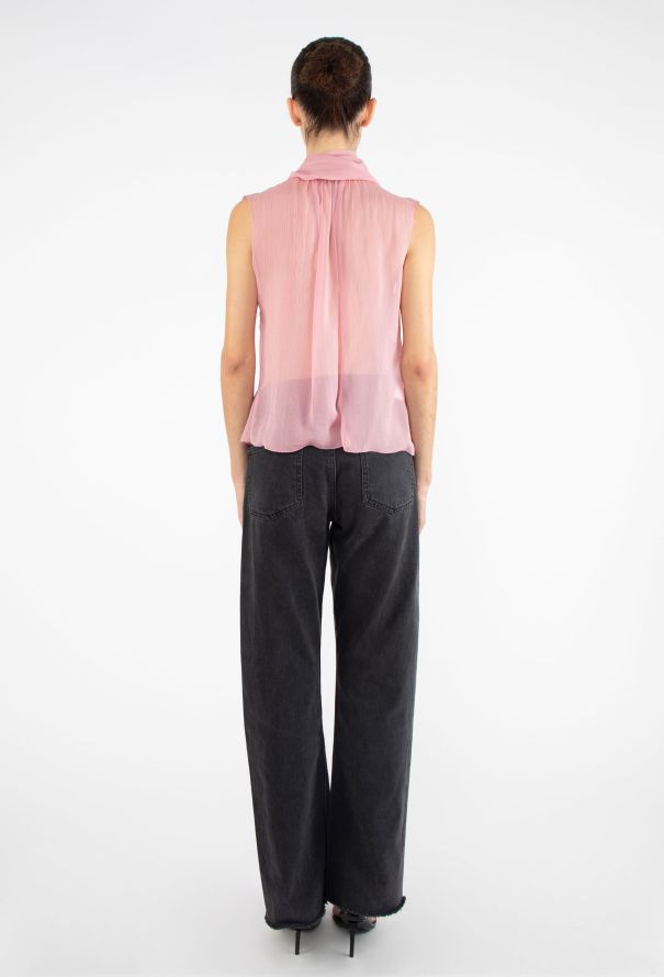 Prada Chiffon Lavallière Blouse - 4