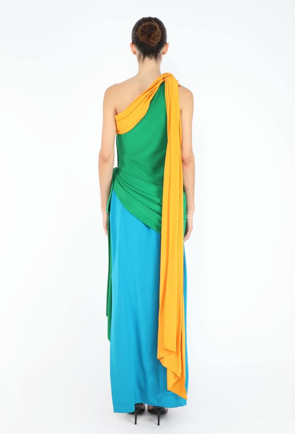 Givenchy RARE Late '80s Draped One-Shoulder Gown - 9