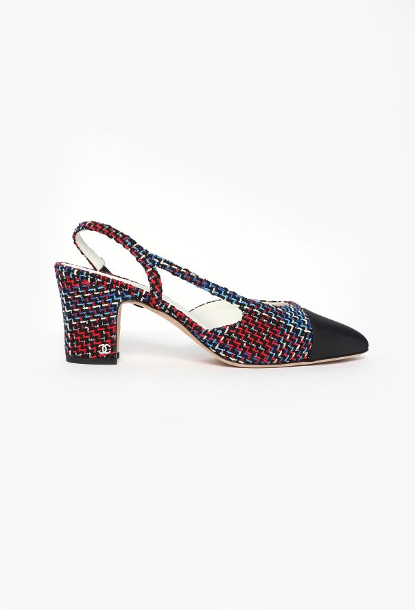 Chanel 2023 Tricolor Tweed Slingbacks - 1