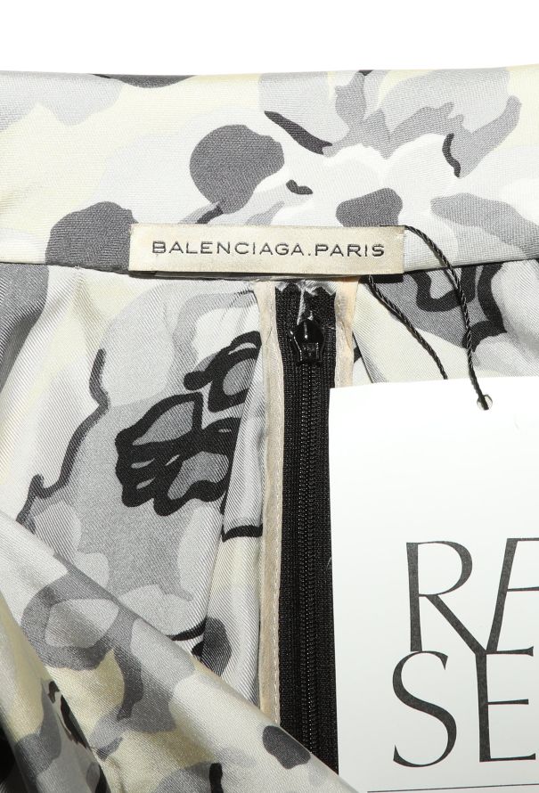 Balenciaga S/S 2008 Ruched Floral Silk Dress - 6 Balenciaga S/S 2008 Ruched Floral Silk Dress - 6