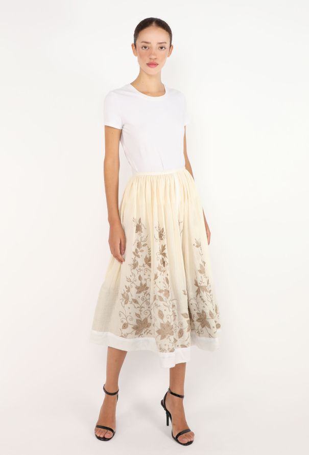Dries Van Noten Embroidered Floral Skirt, S/S 2000 - 1