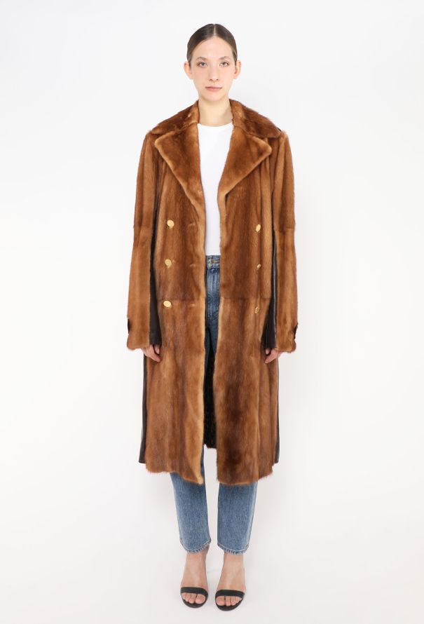 Dolce & Gabbana RARE Late '90s Belted Mink Fur Coat - 2