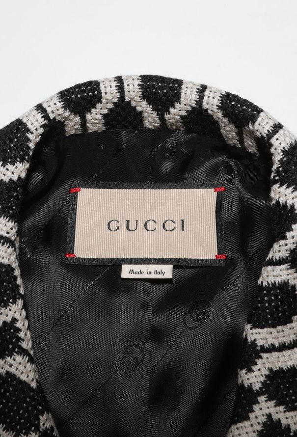 Gucci Geometric Jacquard Peacoat, 2021 - 7