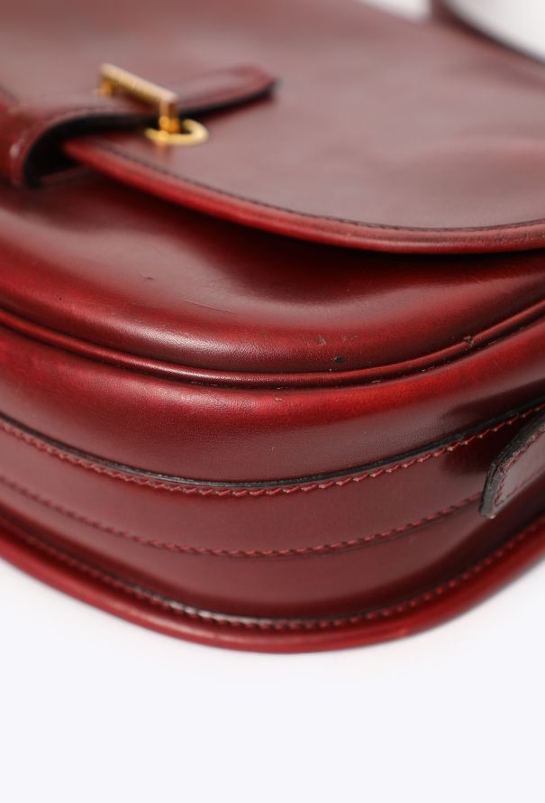 Hermès Burgundy Box Balle de Golf Bag, 1970s - 11