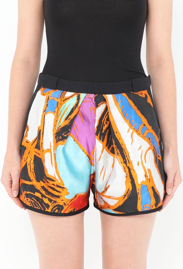 Balenciaga 2011 Abstract Silk Twill Shorts - 2 Balenciaga 2011 Abstract Silk Twill Shorts - 2