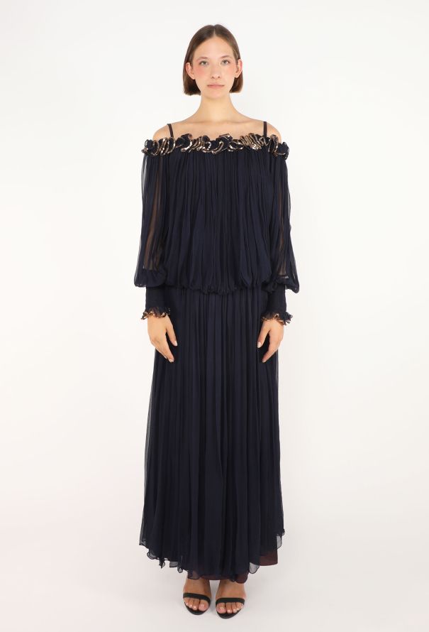 Jean Varon Grecian Chiffon Dress, 1970 - 2
