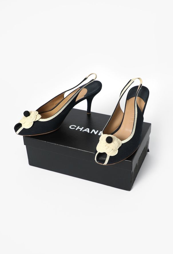 Chanel 2006 Bicolor Camélia Slingbacks - 5