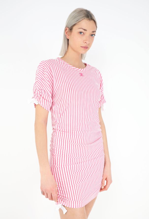 Chanel Resort 2019 'CC' Striped T-Shirt Dress - 5