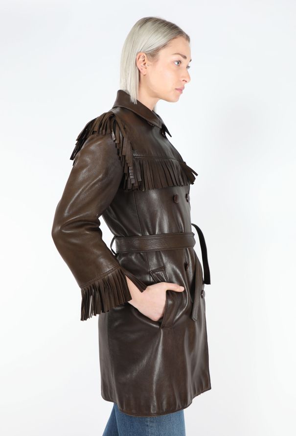 Saint Laurent COLLECTOR 1968 Haute Couture Leather Fringe Coat - 7