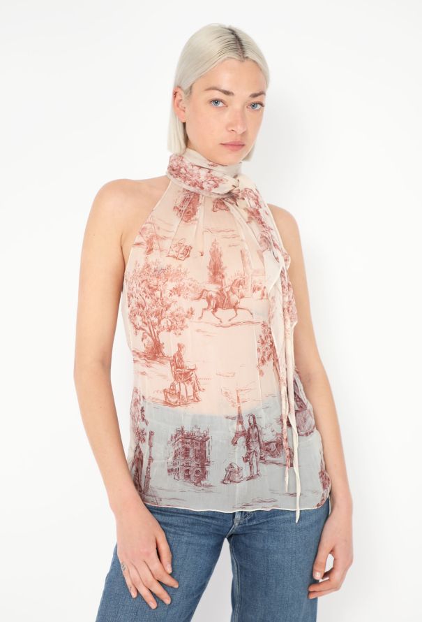 Hermès S/S 2006 Toile Silk Halter Top - 1