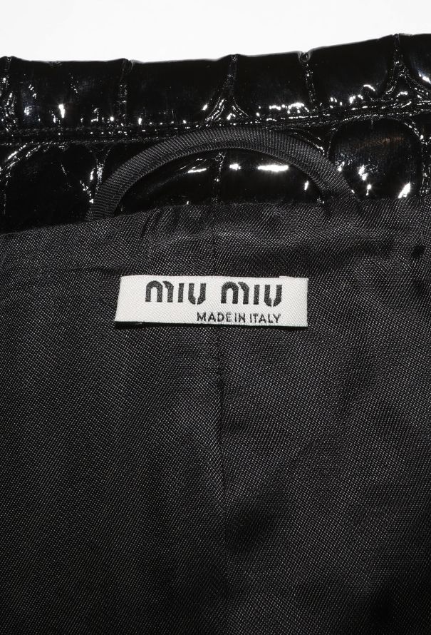 Miu Miu F/W 2015 Embossed Patent Coat - 8