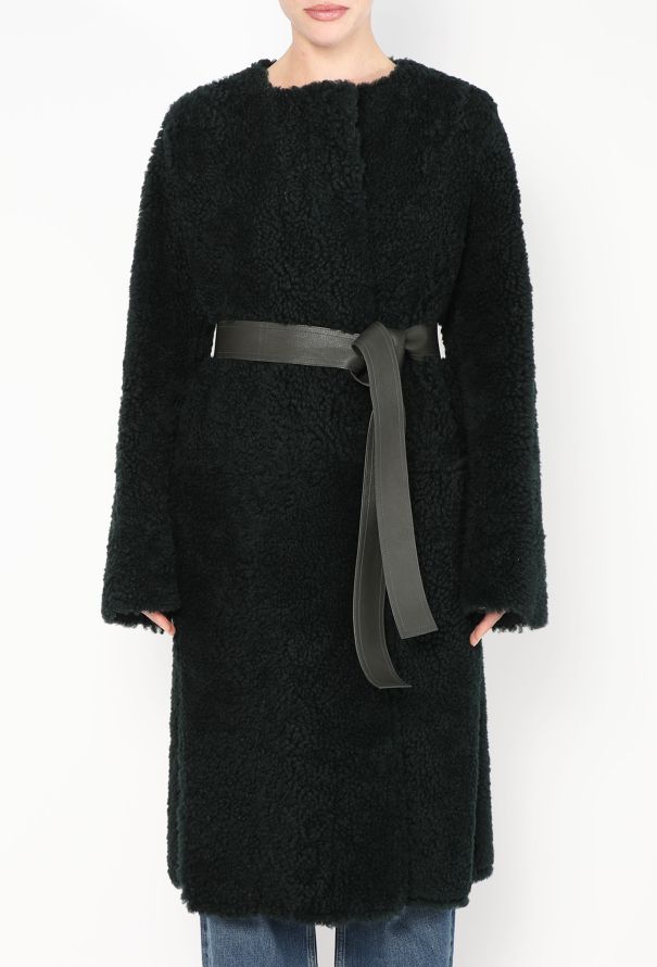 Céline 2010 Belted Shearling Coat - 1