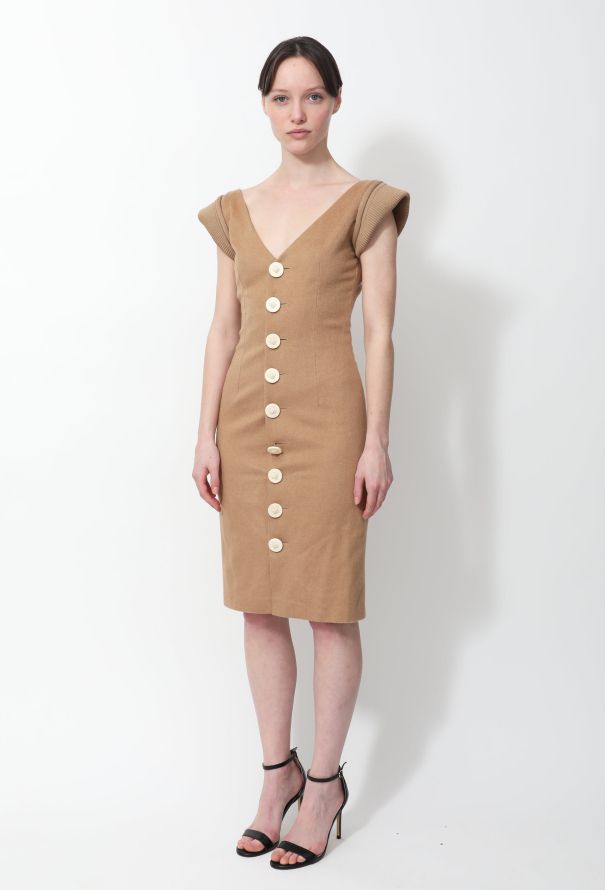 Louis Vuitton - Authenticated Dress - Cotton Beige Floral for Women, Very Good Condition