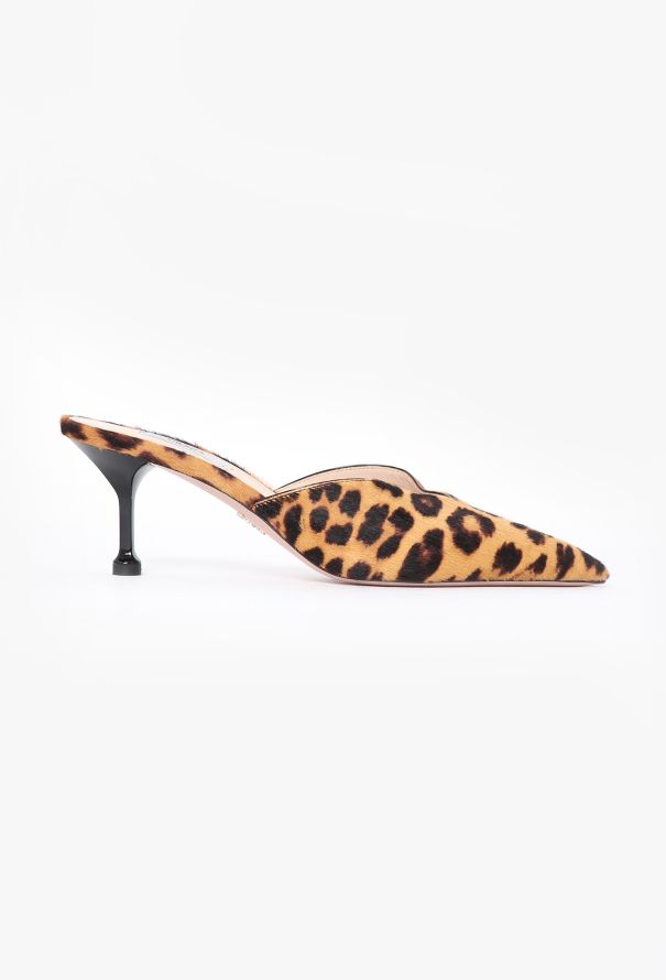 Prada 2019 Leopard Calf Hair Mules - 1