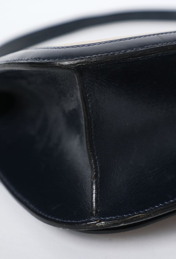 Hermès RARE '70s Toile H & Navy Box Malle Poste Bag - 8