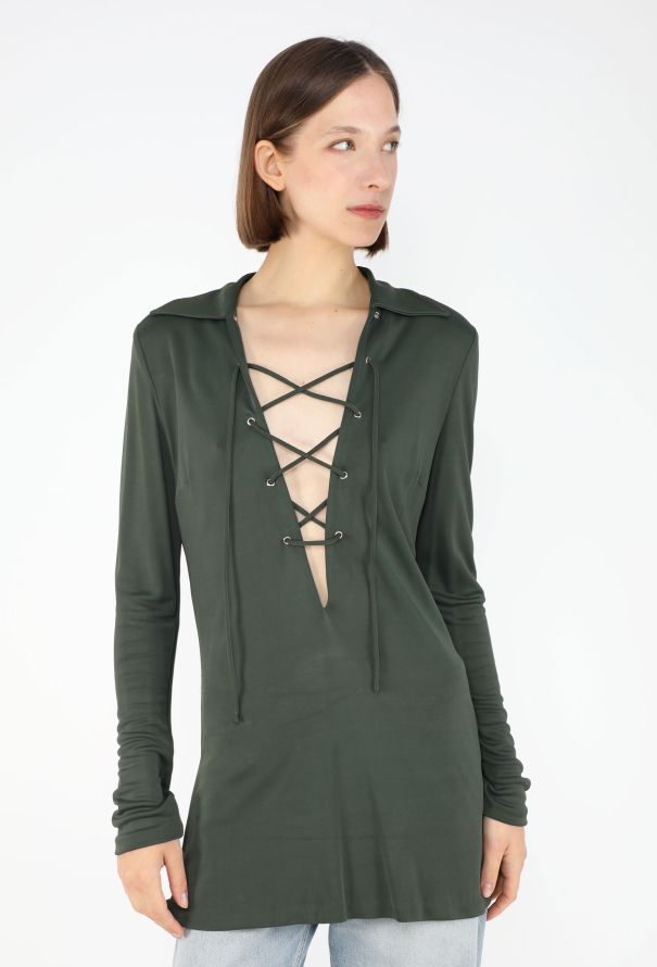 Gucci S/S 1996 Lace-Up Jersey Tunic - 1