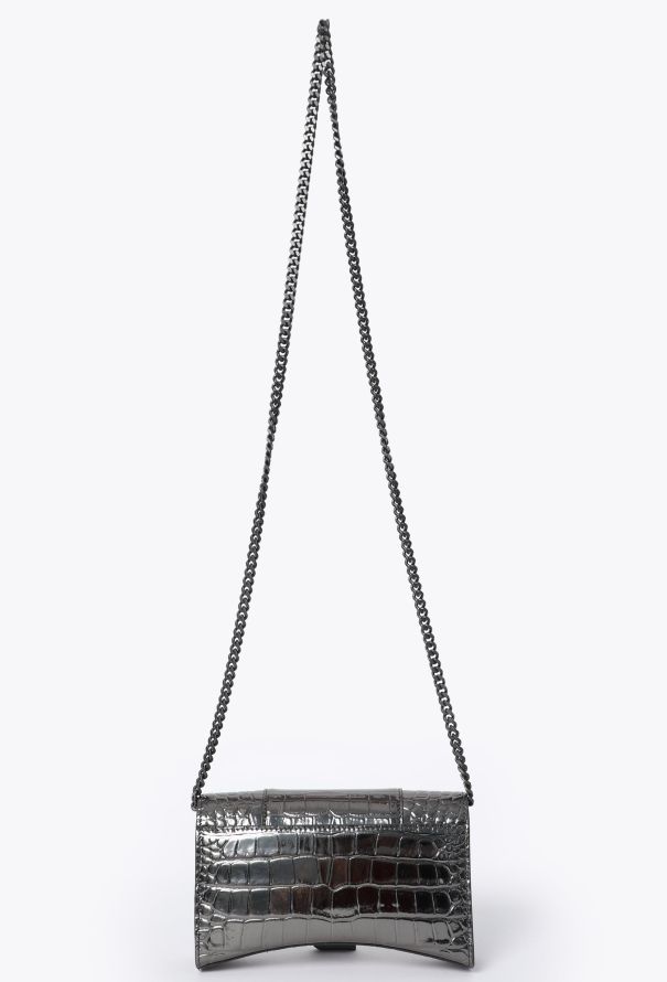 Balenciaga Embossed Hourglass Wallet on Chain - 5