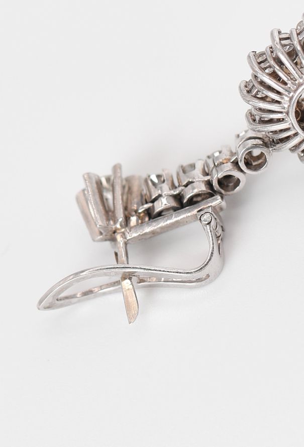 Vintage Fine Jewelry 18k White Gold & Diamond Earrings - 7 Vintage Fine Jewelry 18k White Gold & Diamond Earrings - 7