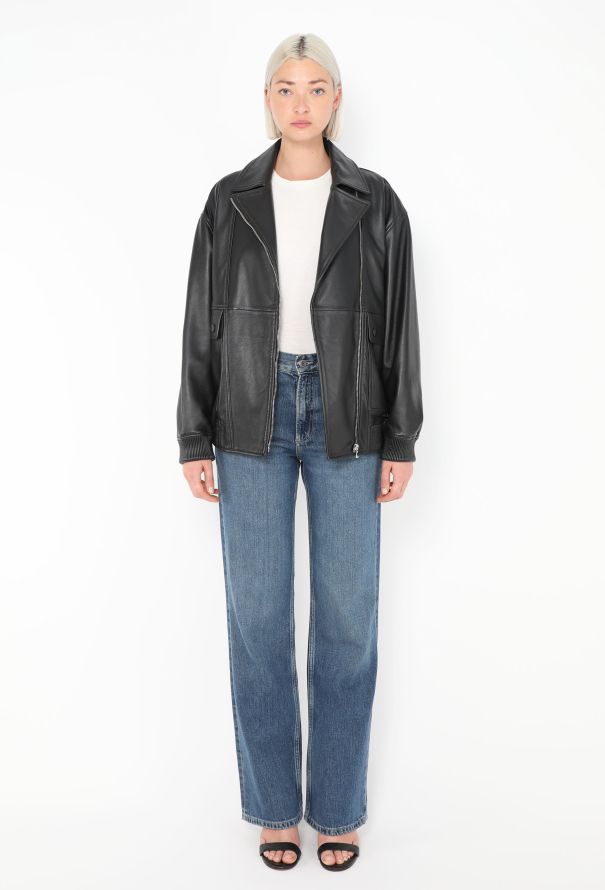 Yves Salomon Leather Bomber Jacket - 3