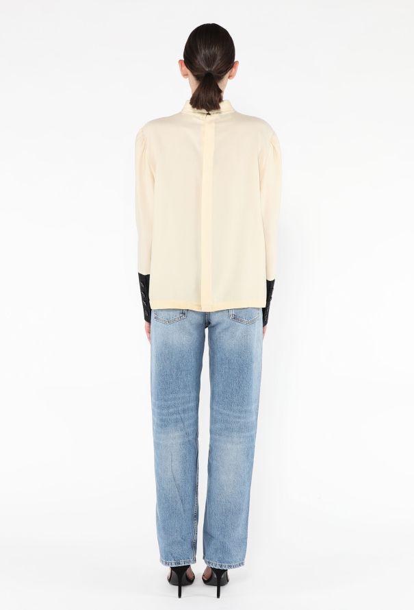 Valentino Vintage Bicolor Crêpe Blouse - 4