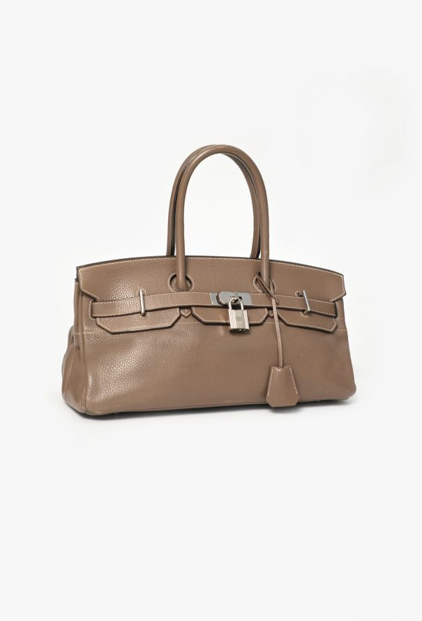 Hermès RARE JPG Étoupe Clémence Shoulder Birkin 42 - 3