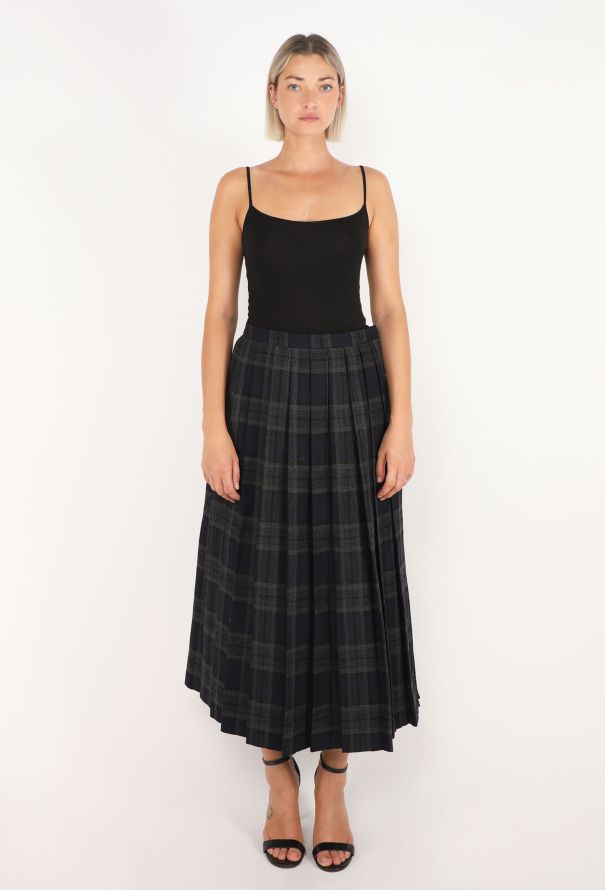Dior Tartan Pleated Wrap Skirt - 1