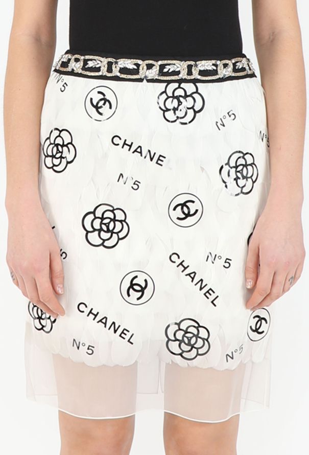 Chanel STUNNING Pre-Fall 2020 Lesage Feather Skirt - 4