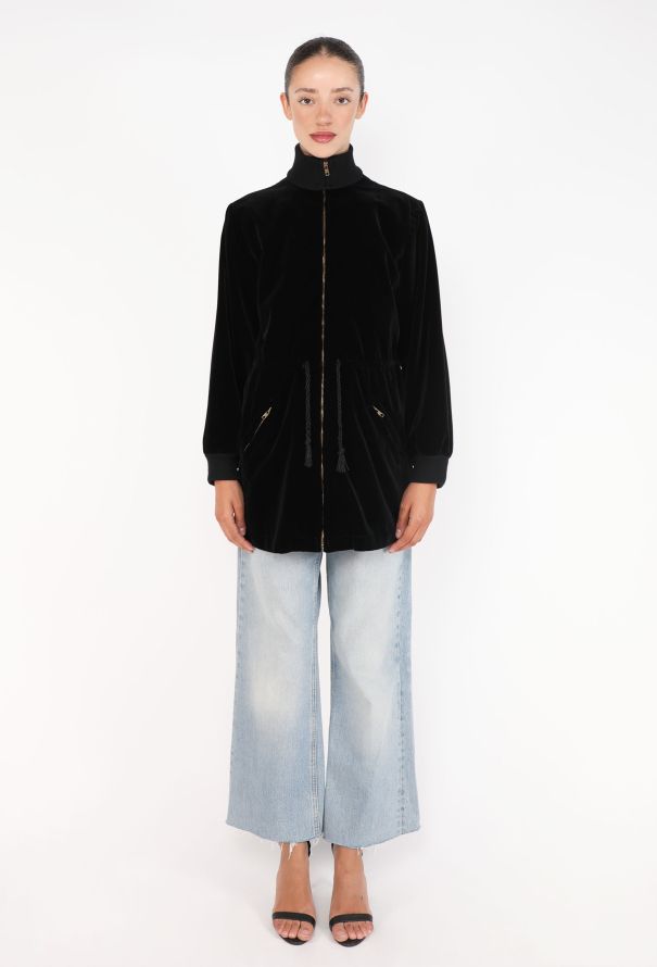Saint Laurent Velvet Drawstring Bomber Jacket, F/W 1975 - 4