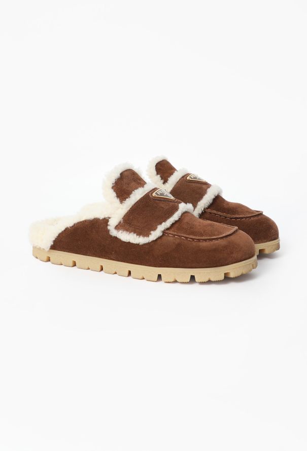 Prada 2025 Suede Shearling Mules - 3