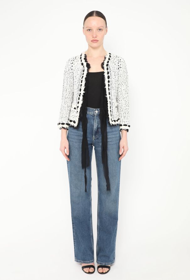 Chanel 2005 Sequin Chiffon Tweed Jacket - 3