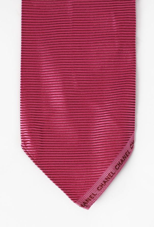 Chanel Pinstripe Silk Tie, Early 2000s - 4