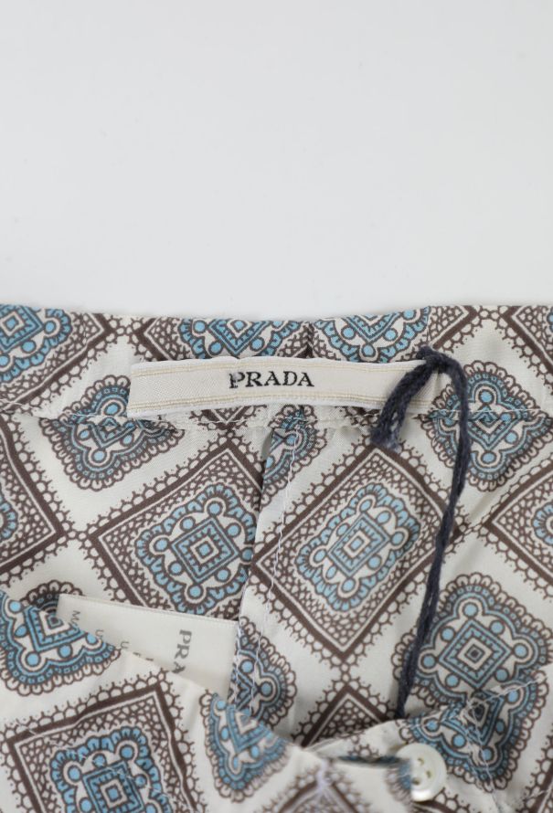 Prada 2002 Silk Geometric Shorts - 6