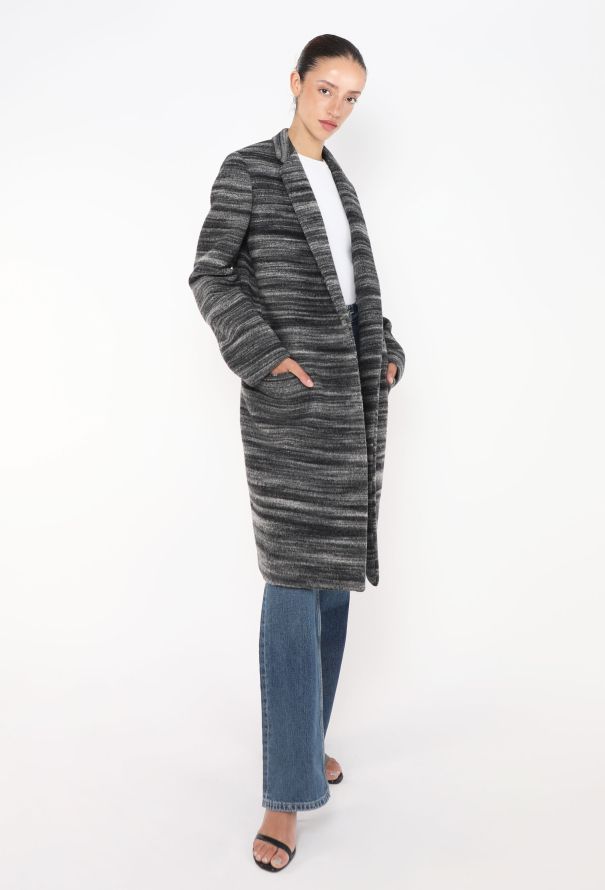 Céline Tonal Striped Crombie Coat - 3